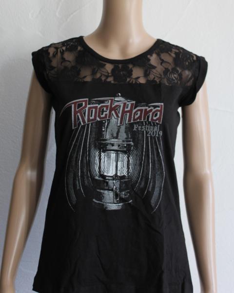 Metal Attack Merch Shop - Rock Hard Festival 2019 - Girlie Shirt Skull Spitze Langarm